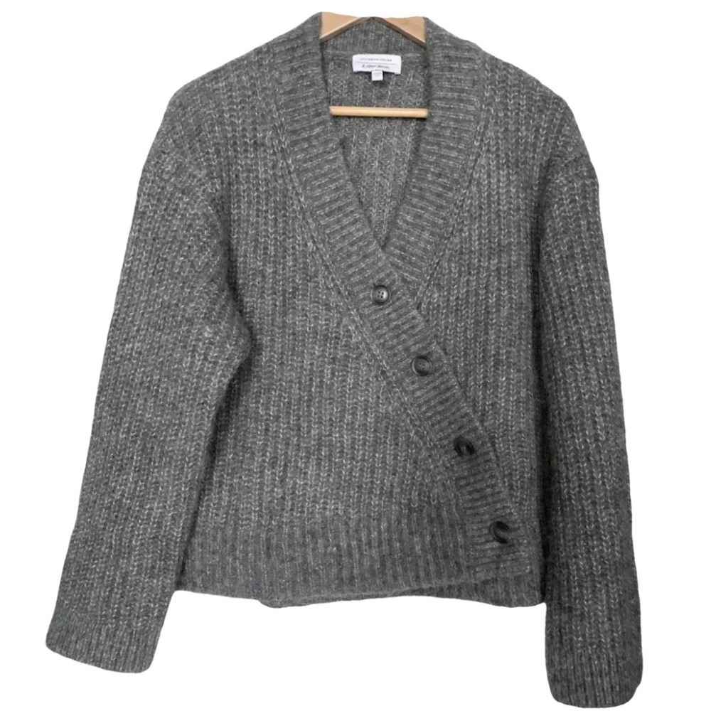 & Other Stories Relaxed Wool Blend Overlap Cardigan
